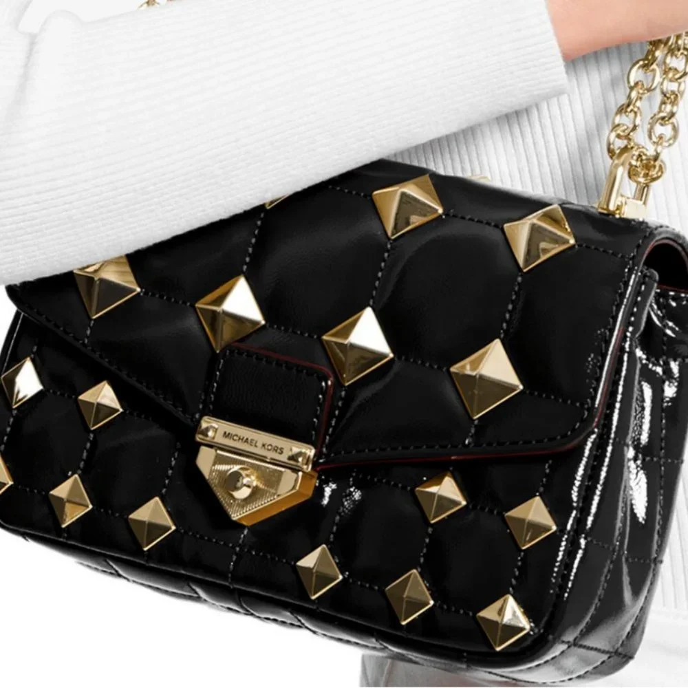 MICHAEL KORS SoHo Small Studded Quilted Leather Shoulder Bag MSRP$458